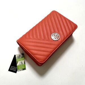 Badgley Mischka Quilted Orange Shoulder Bag